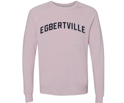 Egbertville Staten Island Crew Neck Pullover Sweatshirt in Dusty Rose