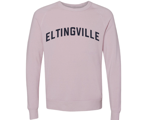 Eltingville Staten Island Crew Neck Pullover Sweatshirt in Dusty Rose