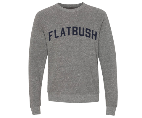Flatlands Brooklyn Crew Neck Pullover Sweatshirt in Heather Gray