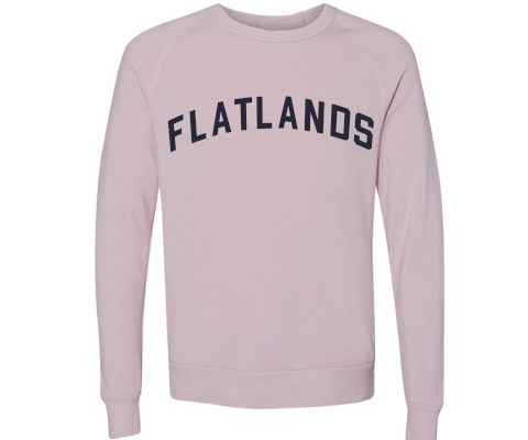 Flatlands Brooklyn Crew Neck Pullover Sweatshirt in Dusty Rose