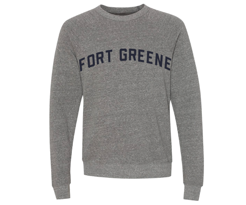 Fort Greene Brooklyn Crew Neck Pullover Sweatshirt in Heather Gray