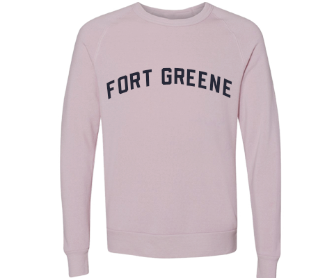 Fort Greene Brooklyn Crew Neck Pullover Sweatshirt in Dusty Rose