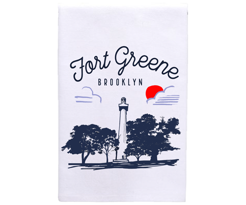 Fort Greene Brooklyn Sketch Kitchen Tea Towel