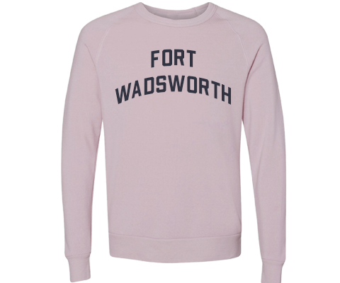 Fort Wadsworth Staten Island Crew Neck Pullover Sweatshirt in Dusty Rose