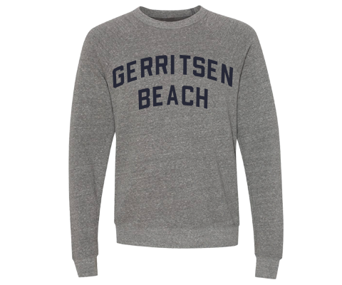 Gerritsen Beach Brooklyn Crew Neck Pullover Sweatshirt in Heather Gray