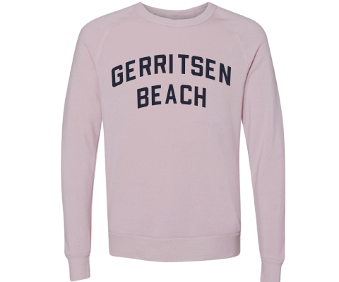Gerritsen Beach Brooklyn Crew Neck Pullover Sweatshirt in Dusty Rose