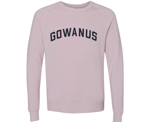 Gowanus Brooklyn Crew Neck Pullover Sweatshirt in Dusty Rose