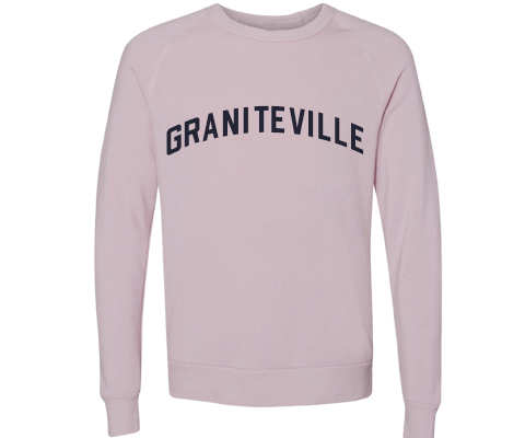 Graniteville Staten Island Crew Neck Pullover Sweatshirt in Dusty Rose