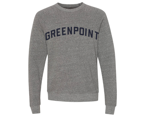 Greenpoint Brooklyn Crew Neck Pullover Sweatshirt in Heather Gray