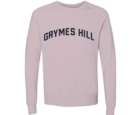 Grymes Hill Staten Island Crew Neck Pullover Sweatshirt in Dusty Rose