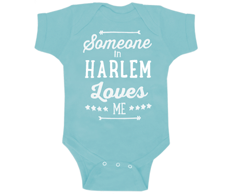 Load image into Gallery viewer, Someone in Harlem Loves Me Onesie in Aqua
