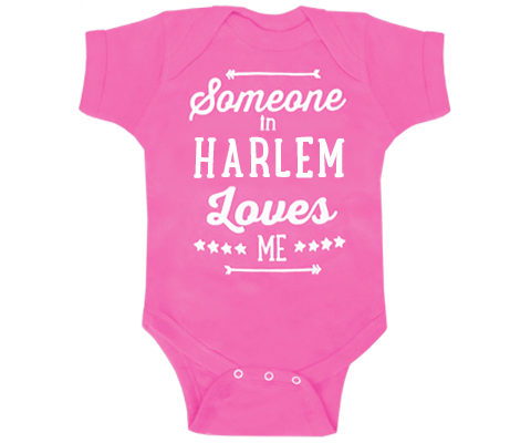 Someone in Harlem Loves Me Onesie in Hot Pink
