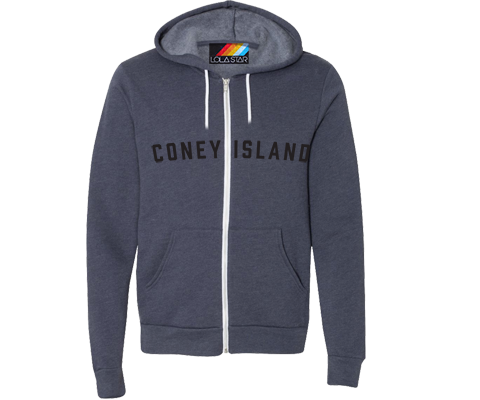 Load image into Gallery viewer, Coney Island Navy Zip Up Sweatshirt
