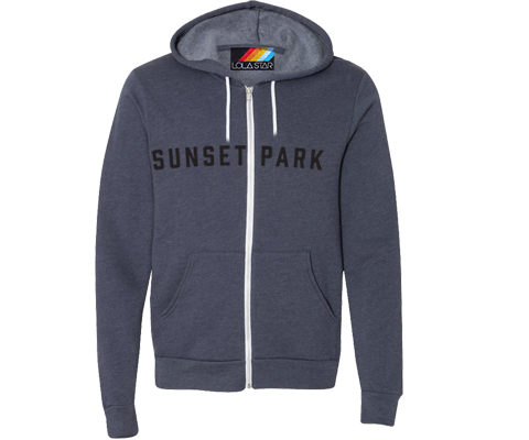 Sunset Park Navy Zip Up Sweatshirt