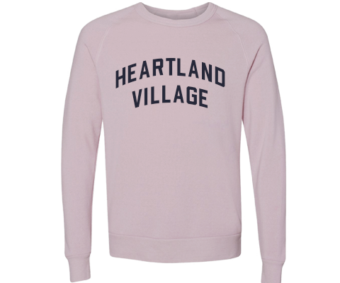 Heartland Village Staten Island Crew Neck Pullover Sweatshirt in Dusty Rose