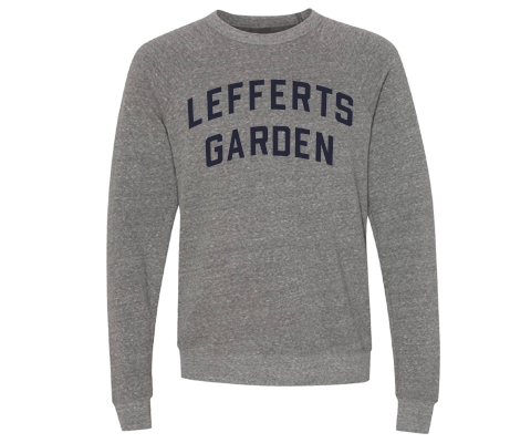Lefferts Garden Brooklyn Crew Neck Pullover Sweatshirt in Heather Gray