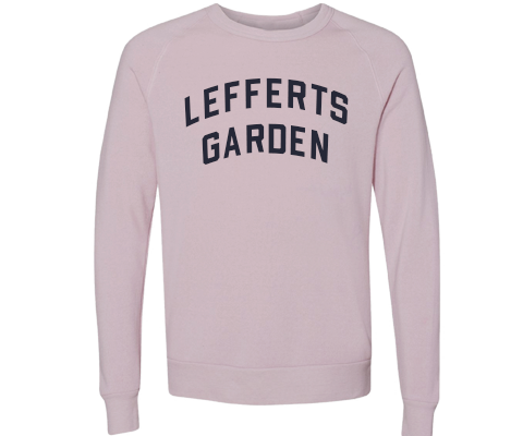 Lefferts Garden Brooklyn Crew Neck Pullover Sweatshirt in Dusty Rose