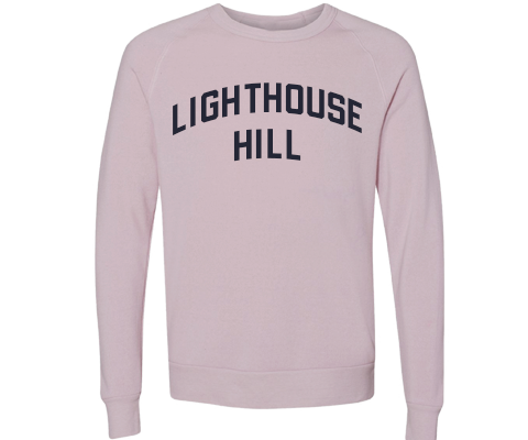 Lighthouse Hill Staten Island Crew Neck Pullover Sweatshirt in Dusty Rose