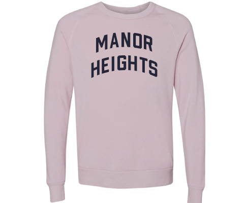 Manor Heights Staten Island Crew Neck Pullover Sweatshirt in Dusty Rose