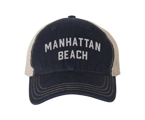 Manhattan Beach Brooklyn Classic Sport Vintage Hat in Navy/Vanilla