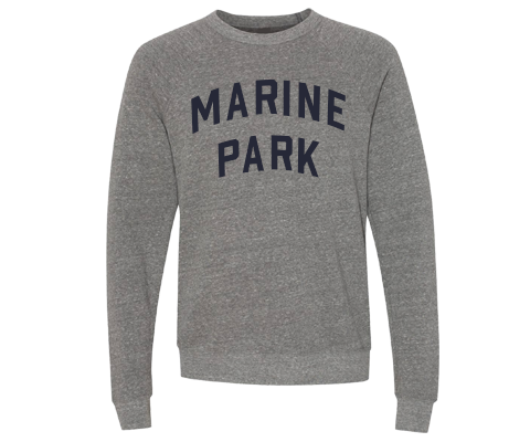 Marine Park Brooklyn Crew Neck Pullover Sweatshirt in Heather Gray