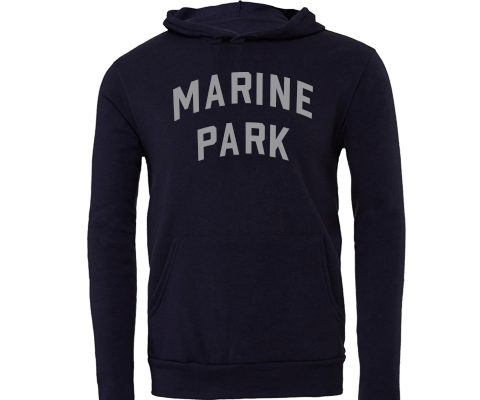Marine Park Brooklyn Sport Hoodie with Pocket in Navy