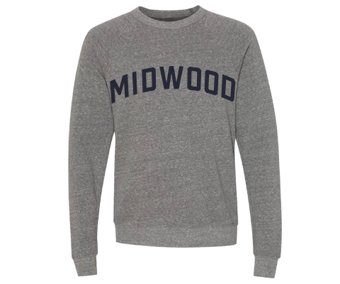 Midwood Brooklyn Crew Neck Pullover Sweatshirt in Heather Gray