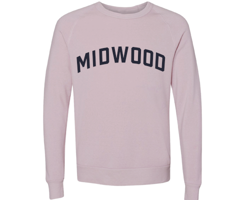 Midwood Brooklyn Crew Neck Pullover Sweatshirt in Dusty Rose