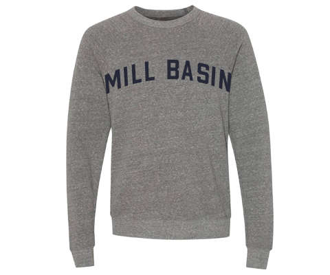 Mill Basin Brooklyn Crew Neck Pullover Sweatshirt in Heather Gray