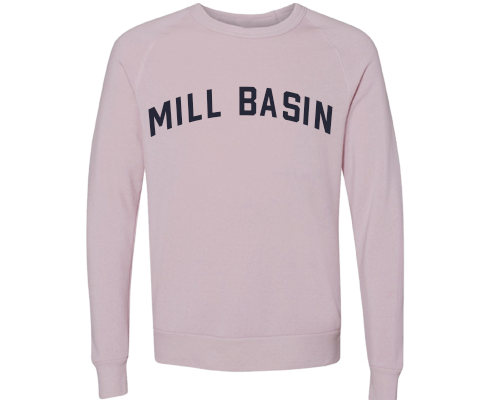 Mill Basin Brooklyn Crew Neck Pullover Sweatshirt in Dusty Rose