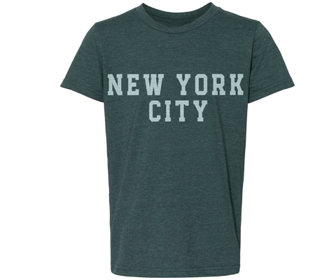 New York Sport Kids Tee in Heather Forest Green – New York is My Happy Place