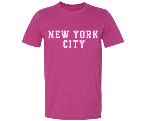 New York Sport in Heather Fuchsia Adult Tee