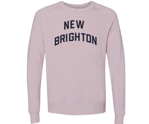 New Brighton Staten Island Crew Neck Pullover Sweatshirt in Dusty Rose