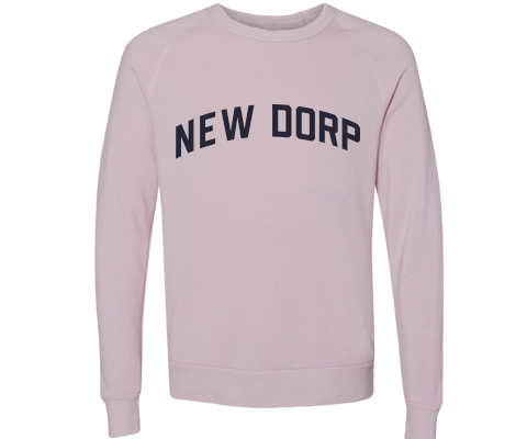 New Dorp Staten Island Crew Neck Pullover Sweatshirt in Dusty Rose