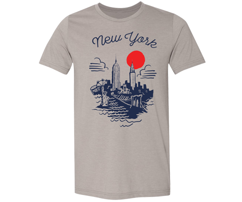 New York Sketch Tee Shirt in Stone