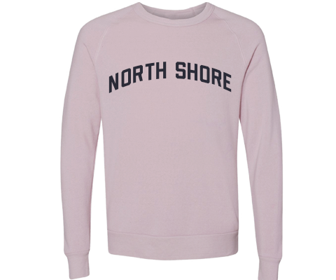 North Shore Staten Island Crew Neck Pullover Sweatshirt in Dusty Rose