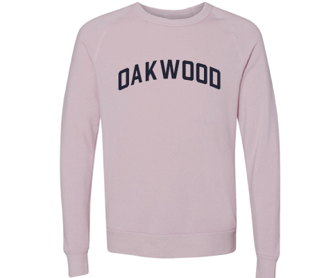 Oakwood Staten Island Crew Neck Pullover Sweatshirt in Dusty Rose