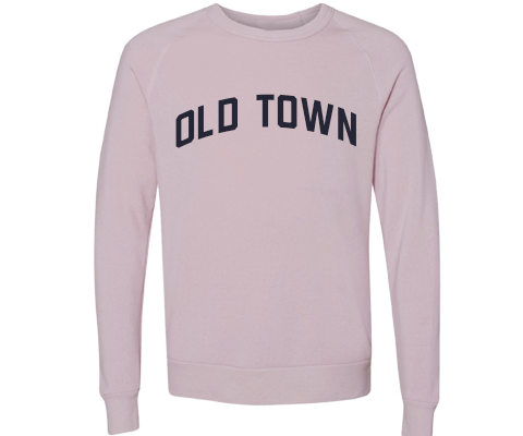Old Town Staten Island Crew Neck Pullover Sweatshirt in Dusty Rose