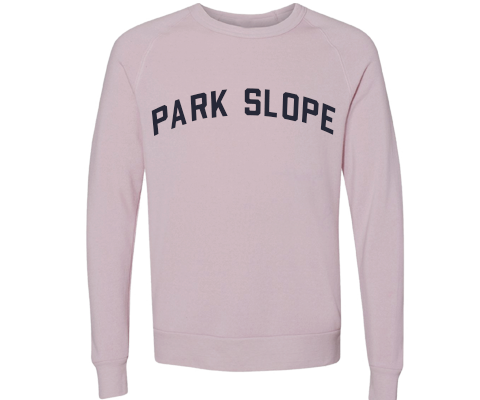 Park Slope Brooklyn Crew Neck Pullover Sweatshirt in Dusty Rose