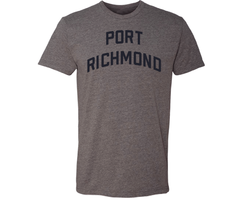 Port Richmond Staten Island Classic Sport Adult Tee Shirt in Deep Heather Gray