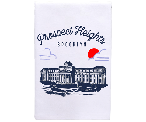 Prospect Heights Brooklyn Sketch Kitchen Tea Towel