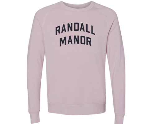 Randall Manor Staten Island Crew Neck Pullover Sweatshirt in Dusty Rose