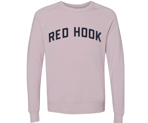 Red Hook Brooklyn Crew Neck Pullover Sweatshirt in Dusty Rose