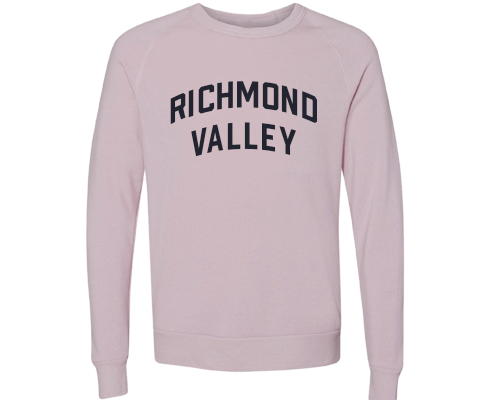 Richmond Valley Staten Island Crew Neck Pullover Sweatshirt in Dusty Rose