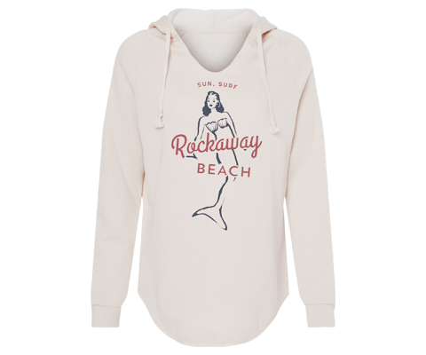 Rockaway Surfer Mermaid Wave Wash Fleece Hoodie