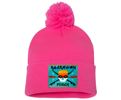 Rockaway Surfer Skull Electric Pink Warm Winter Hat