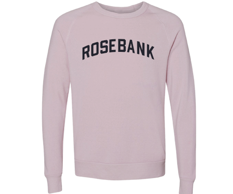 Rosebank Staten Island Crew Neck Pullover Sweatshirt in Dusty Rose