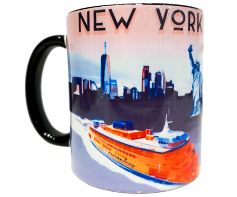 Staten Island Ferry Sunset New York Mug