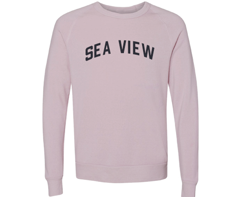 Sea View Staten Island Crew Neck Pullover Sweatshirt in Dusty Rose