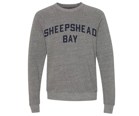 Sheepshead Bay Brooklyn Crew Neck Pullover Sweatshirt in Heather Gray
